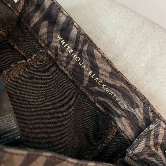 🔥🔥5 for $25🔥🔥 White House Black Market Animal Print Skinny Crop Pants Size 2 - Picture 10 of 13